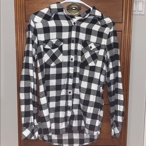 Black and white checkered flannel